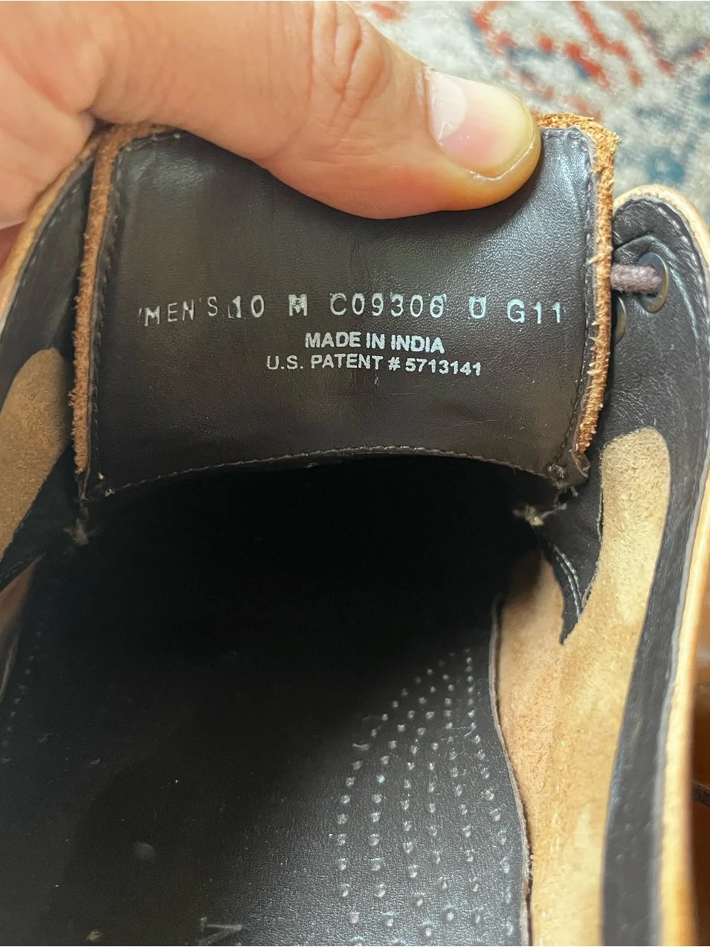 Cole Haan Tan Leather Derby Shoes with Dark Brown Laces Size 10